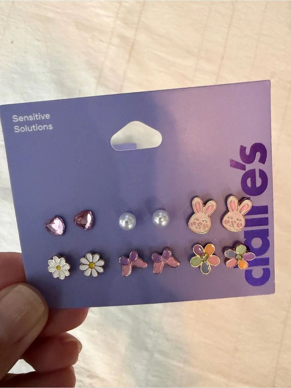 Claire's Kids Pastel Pink & Multicolor Easter Earrings and Bracelet Set